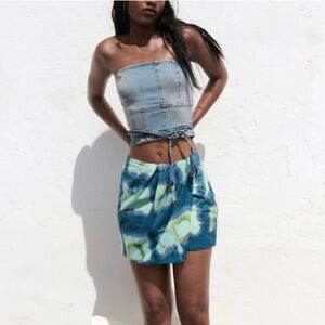Zara Tie-Dye Mini Skirt 100% Cotton